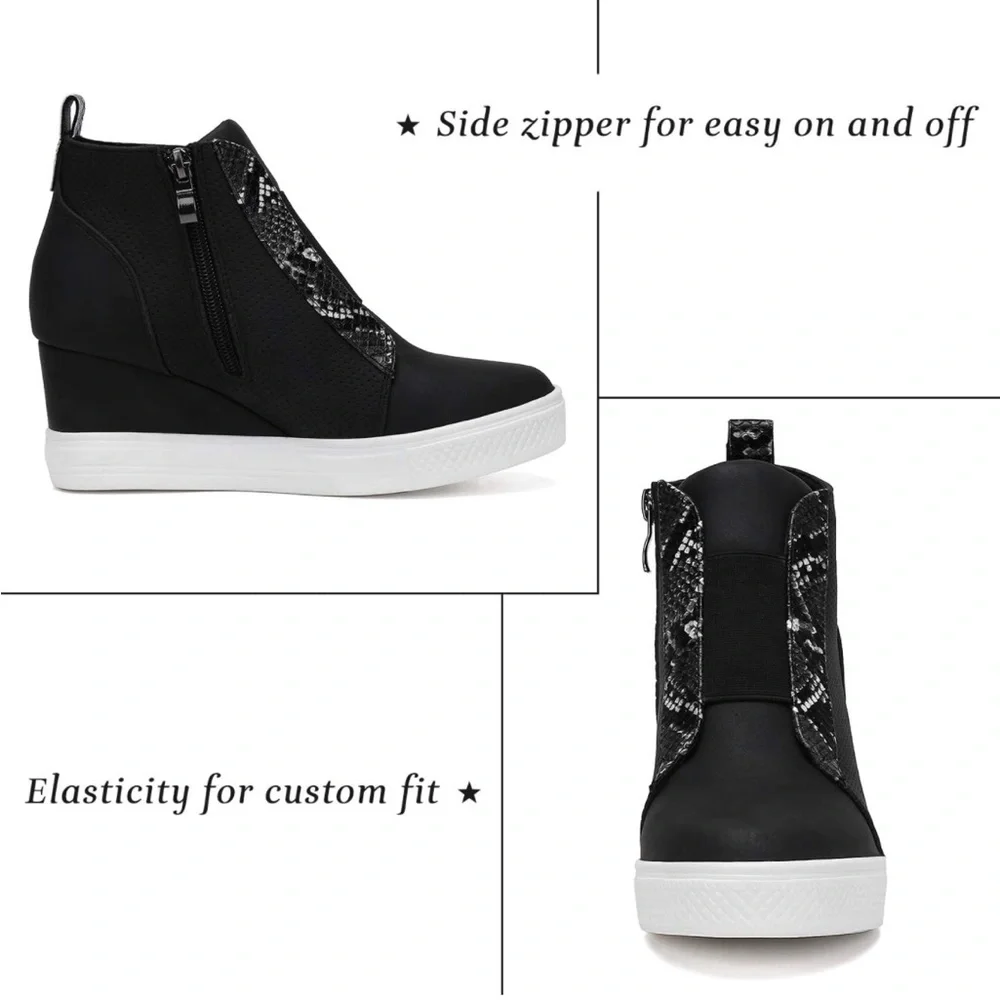Katliu Animal Print Platform Wedge Sneakers - Picture 3 of 10